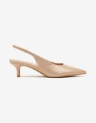 vices Pantofi cu toc Bej închis Lăcuite Slingback cu toc tip kitten Sonilitia