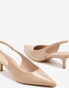 vices Pantofi cu toc Bej închis Lăcuite Slingback cu toc tip kitten Sonilitia