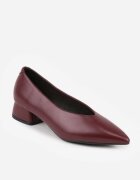 vices Pantofi cu toc Bordeaux cu branț din piele naturală Vikirasse