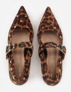 vices Pantofi cu toc cui cu imprimeu leopard cu branț din piele baretă și capse Nalizelle