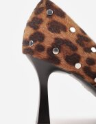 vices Pantofi cu toc cui cu imprimeu leopard cu branț din piele baretă și capse Nalizelle