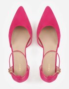 vices Pantofi cu toc Fuchsia cu Branț din Piele Naturală cu Model Geometric Arori