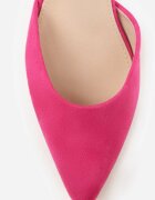 vices Pantofi cu toc Fuchsia cu Branț din Piele Naturală cu Model Geometric Arori