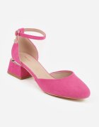vices Pantofi cu toc Fucsia cu toc Geometric cu branț din piele și inserție metalică Florori