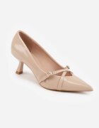 vices Pantofi cu toc kitten Bej Lăcuiți cu barete decorative Caloma