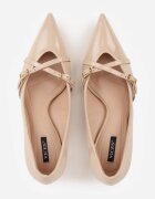 vices Pantofi cu toc kitten Bej Lăcuiți cu barete decorative Caloma