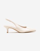 vices Pantofi cu toc Lăcuiți Bej Slingback cu toc tip pisicuță Sonilitia