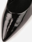 vices Pantofi cu toc lăcuiți negri cu Branț din Piele și Inserție Metalică Fallenisse