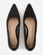 vices Pantofi cu toc Negre cu Branț din Piele și Inserție Metalică Ediniela