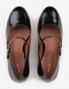 vices Pantofi cu toc negre Mary Jane pe toc decorativ cu branț din piele Dadvire