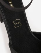 vices Pantofi cu toc negri cu sclipici cu branț din piele naturală Rialivia
