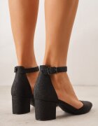 vices Pantofi cu toc Negri Eleganti cu sclipici cu branț din piele naturală Leadora