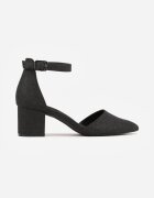 vices Pantofi cu toc Negri Eleganti cu sclipici cu branț din piele naturală Leadora