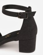 vices Pantofi cu toc Negri Eleganti cu sclipici cu branț din piele naturală Leadora