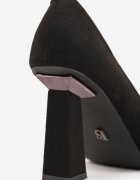 vices Pantofi cu toc Negri pe Toc Geometric cu Branț din Piele Ricce