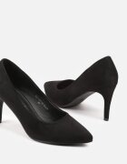 vices Pantofi cu toc Negri Stiletto cu Branț din Piele Cleliae