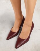 vices Pantofi eleganți Bordeaux cu toc tip kitten și branț din piele Naliove