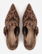 vices Pantofi Maro cu model leopard cu toc stiletto cu branț din piele Decorate cu nituri Aribene