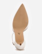 vices Pantofi stiletto Albi cu branț din piele Decorați cu zirconii Lizzira