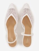 vices Pantofi stiletto albi din plasă decorate cu perle și paiete Talilody