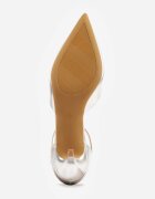 vices Pantofi stiletto argintii cu toc cui cu vârf ascuțit și baretă cu cataramă Ulisaria