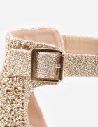vices Pantofi stiletto Aurii Decorate cu zirconii strălucitoare cu branț din piele Vortida