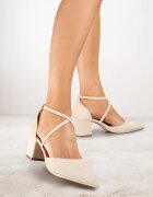 vices Pantofi stiletto bej cu toc cu branț de piele decorați cu barete Linnora