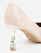 vices Pantofi stiletto bej deschis cu branț din piele cu toc cu zirconii Afirrive