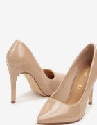 vices Pantofi stiletto bej închis clasici lăcuiți cu branț din piele Soinna