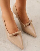 vices Pantofi stiletto bej închis cu branț din piele decorate cu fundă Rileira