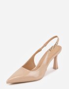 vices Pantofi stiletto bej închis cu Călcâi Decupat și Aplicație Elegantă la Baretă Naterena