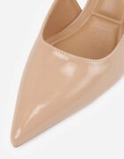 vices Pantofi stiletto bej închis cu Călcâi Decupat și Aplicație Elegantă la Baretă Naterena