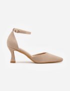 vices Pantofi stiletto bej închis din imitație de piele întoarsă cu toc tip clepsidră Esiriva