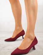 vices Pantofi stiletto Bordeaux din imitație de piele întoarsă cu toc tip kaczuszka cu branț din piele Etamarea
