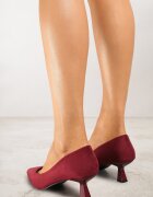 vices Pantofi stiletto Bordeaux din imitație de piele întoarsă cu toc tip kaczuszka cu branț din piele Etamarea