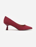vices Pantofi stiletto Bordeaux din imitație de piele întoarsă cu toc tip kaczuszka cu branț din piele Etamarea