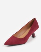 vices Pantofi stiletto Bordeaux din imitație de piele întoarsă cu toc tip kaczuszka cu branț din piele Etamarea