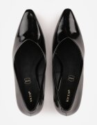 vices Pantofi stiletto Clasice Negre cu Toc Clepsidră cu Branț din Piele Dodvira