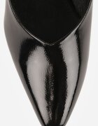 vices Pantofi stiletto Clasice Negre cu Toc Clepsidră cu Branț din Piele Dodvira