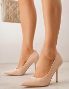 vices Pantofi stiletto Clasici Bej cu Branț din Piele Mivra