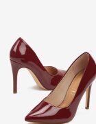 vices Pantofi stiletto clasici bordeaux lăcuiți cu branț din piele Soinna