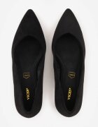 vices Pantofi stiletto clasici negri cu toc cui cu branț din piele și vârf ascuțit Mairina