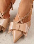 vices Pantofi stiletto eleganți bej închis cu Fundă Decorativă Adrelena