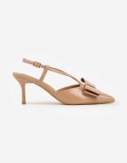 vices Pantofi stiletto eleganți bej închis cu Fundă Decorativă Adrelena
