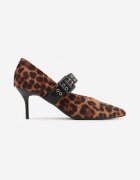 vices Pantofi stiletto leopard cu branț din piele decorați cu ținte Aribene