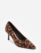 vices Pantofi Stiletto leopard cu toc cui cu branț din piele decorați cu ținte și cataramă Rilisea