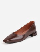 vices Pantofi stiletto Maro cu Toc Geometric cu Branț din Piele Critissa