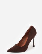 vices Pantofi stiletto Maro cu Toc Tip Clepsidră cu Branț din Piele Elttime
