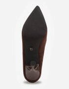 vices Pantofi stiletto Maro cu Toc Tip Clepsidră cu Branț din Piele Elttime