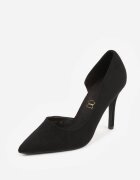 vices Pantofi stiletto Negre cu branț de piele și decupaj lateral Olialira